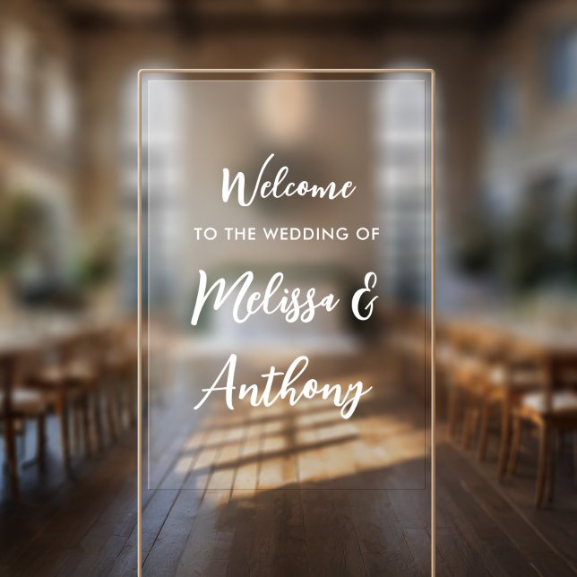 Modern Script Couple Names Wedding Welcome Window Cling (Creator Uploaded)