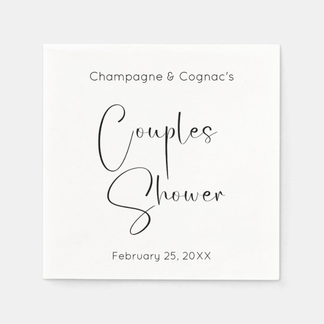 Modern Script Couples Shower Napkin (Front)