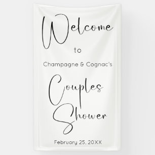 Modern Script Couples Shower Welcome Banner