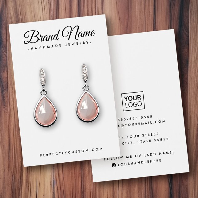 Modern script custom color earring display card (Modern script custom color earring display card)