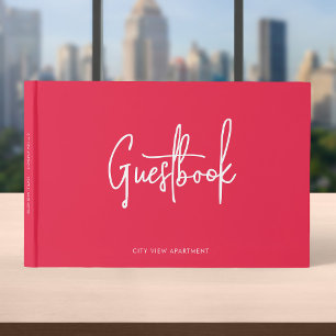 Modern Script Custom Colour Minimalist Guest Book