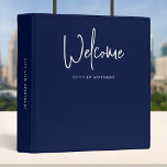 Modern Script Custom Colour Minimalist Welcome Binder<br><div class="desc">Welcome minimalist binder to file all the important information for your guests featuring the word "welcome" in modern script against an editable background colour (click "customize it" and change the background colour of each side). This versatile binder can be used for vacation homes, vacation rentals, bed and breakfasts, etc. Personalize...</div>