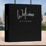 Modern Script Custom Colour Minimalist Welcome Binder<br><div class="desc">Welcome minimalist binder to file all the important information for your guests featuring the word "welcome" in modern script against an editable background colours (click "customize it" and change the background colour of each side). This versatile binder can be used for vacation homes, vacation rentals, bed and breakfasts, etc. Personalize...</div>