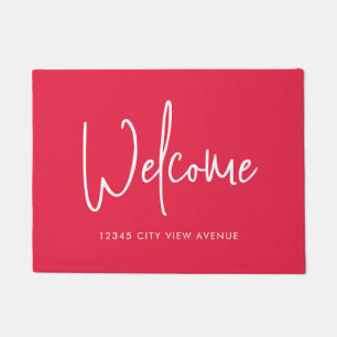 Modern Script Custom Colour Minimalist Welcome Doormat