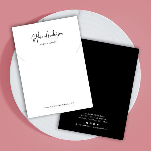 Modern Script Custom Colour Necklace Display Card