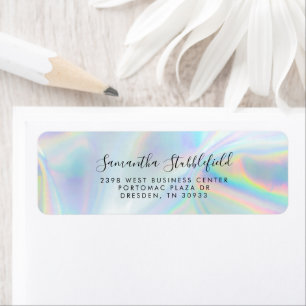 Modern Script Custom Holographic Return Address