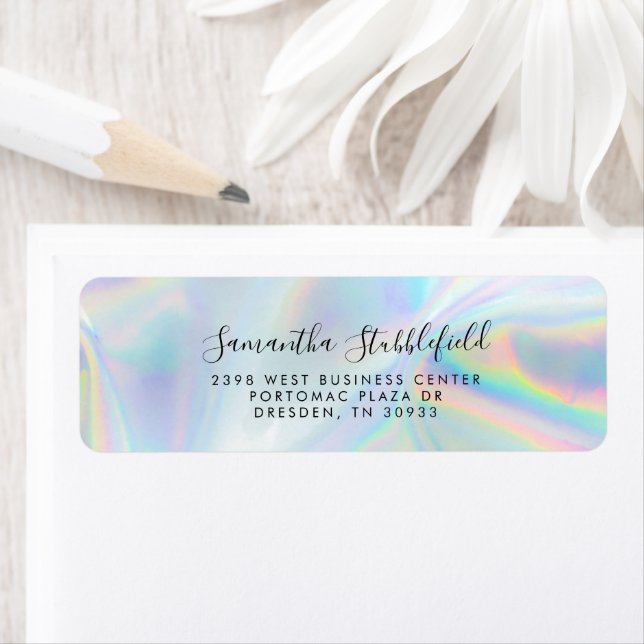 Modern Script Custom Holographic Return Address (Insitu)