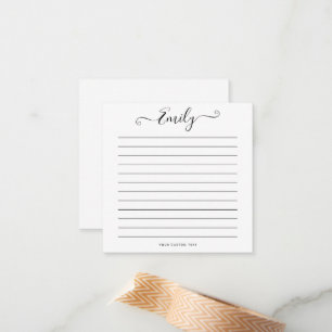 Modern Script Custom Name Message Chic Personal Card