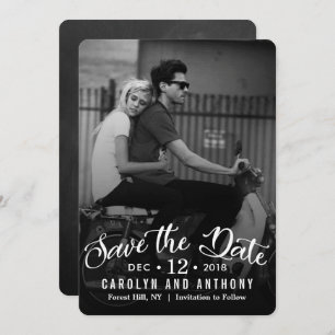 Modern Script   Custom Photo Save The Date