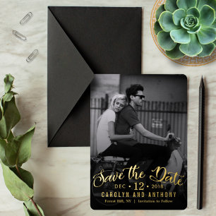 Modern Script Custom Photo Save The Date