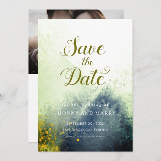 Modern Script | Custom Photo Save The Date Cards (Front/Back)