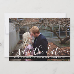 Modern Script Custom Photo Save The Date Cards