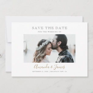 Modern Script Custom Photo Wedding Save the Date