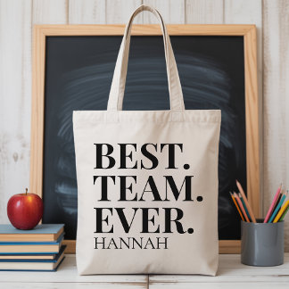 Modern Script Custom Tote Bag for Teachers & Teams