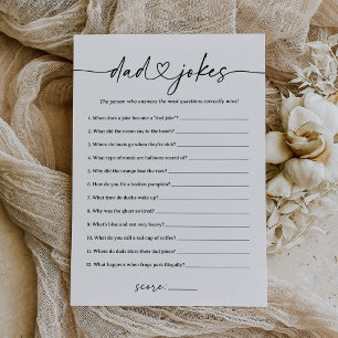 Modern Script Dad Jokes Baby Shower Game Invitation