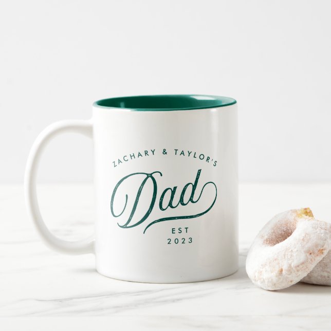 Modern Script Dad Mug Father's Day Custom Text (With Donut)