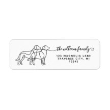  Modern Script dog silhouette return address 