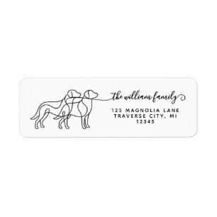  Modern Script dog silhouette return address 