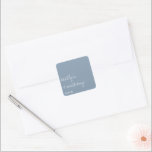 Modern Script Dusty Blue Minimalistic Wedding Square Sticker<br><div class="desc">Celebrate in style with these modern and very trendy wedding stickers. This design is easy to personalize with your special event wording and your guests will be thrilled when they receive these fabulous stickers. Matching items can be found in the collection.</div>