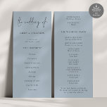 Modern Script Dusty Blue Wedding Program<br><div class="desc">Modern Script Dusty Blue Wedding Available digitally and printed. A modern typographical design for your wedding programs. The main header is in a stylish set script and the rest of the text you can easily personalize. You can change the text and background colours if you wish to match your wedding...</div>