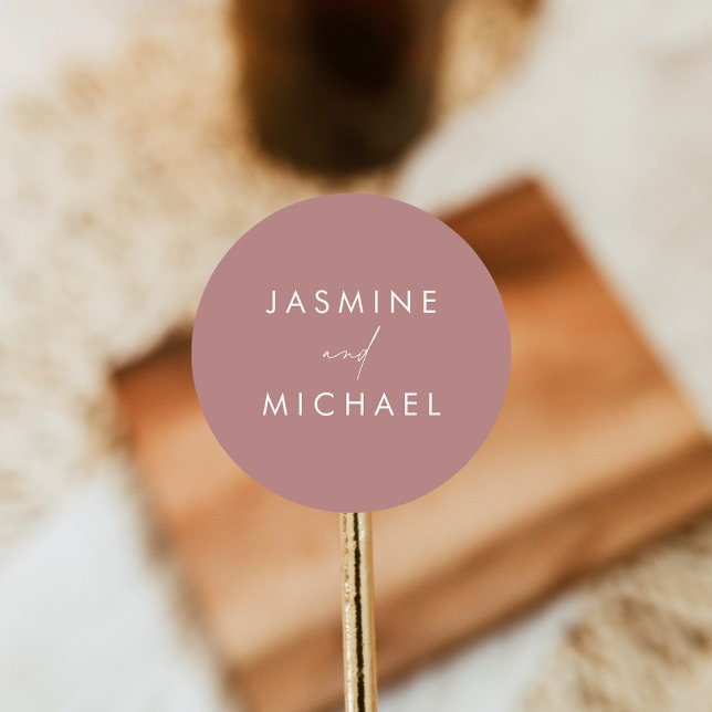 Modern Script Dusty Rose Wedding Envelope Seals (Creator Uploaded)