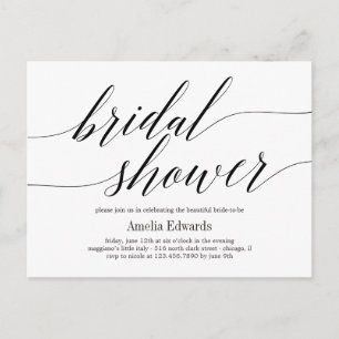 Modern Script EDITABLE COLOR Bridal Shower Invite Postcard