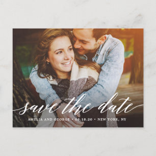 Modern Script EDITABLE COLOR Save The Date Postcard