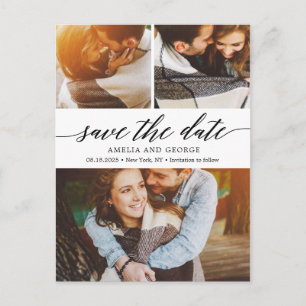 Modern Script EDITABLE COLOR Save The Date Postcard