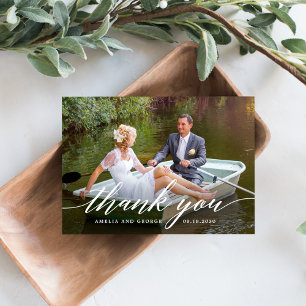 Modern Script EDITABLE COLOR Thank You Card