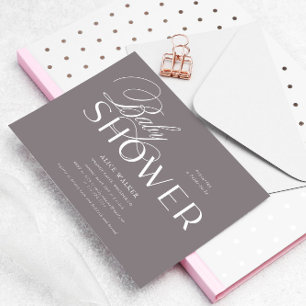 Modern Script Elegant Baby Shower Invitation