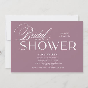 modern script elegant bridal shower invitation