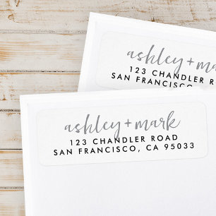 Modern Script Elegant Chic Mariage Adresse de reto