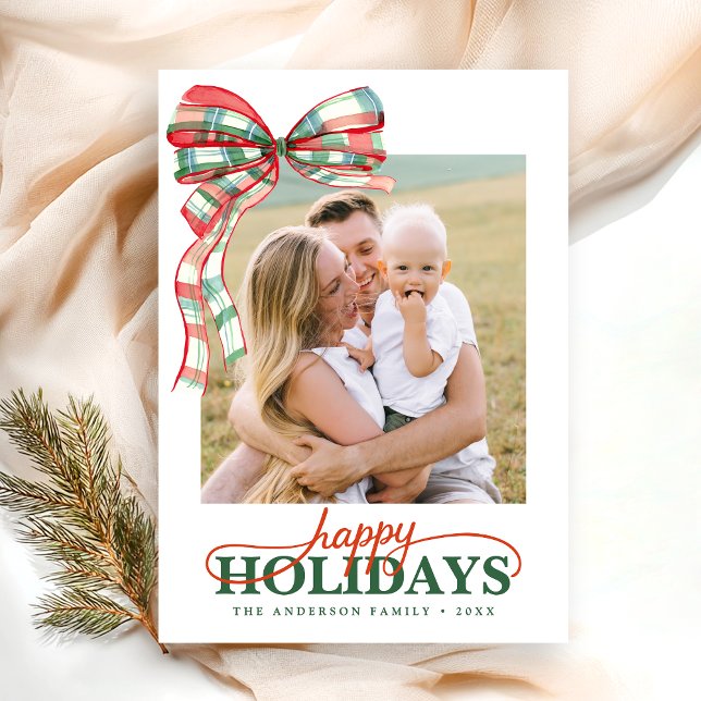 Modern Script Elegant Happy Holidays Card (Creator Uploaded)