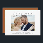Modern script elegant wedding save the date<br><div class="desc">Modern script elegant wedding save the date card. Modern minimal stylish design. All colours can be customized.</div>