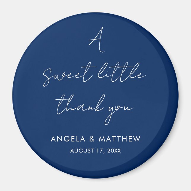 Modern Script Elegant Wedding Thank You Magnet (Front)