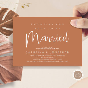 Modern Script, Engagement Dinner Party Celebration Invitation