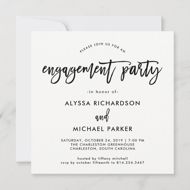Modern Script | Engagement Party Invitation (Front)
