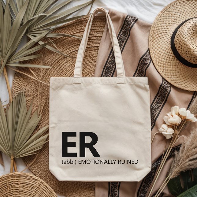 Modern Script ER Tote Graduation Gift for Nurse Bag (funny nurse tote gift for her, healthcare humor tote gift for her, ER nurse tote gift for coworker)