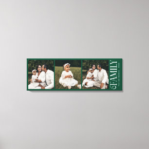 Modern Script Family Custom 3 Photos Name Canvas Print