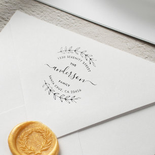Modern Script Family Name & Custom Return Address Self-inking Stamp