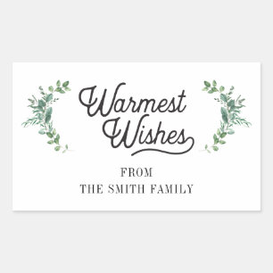 Modern Script Family Name Holiday Sticker
