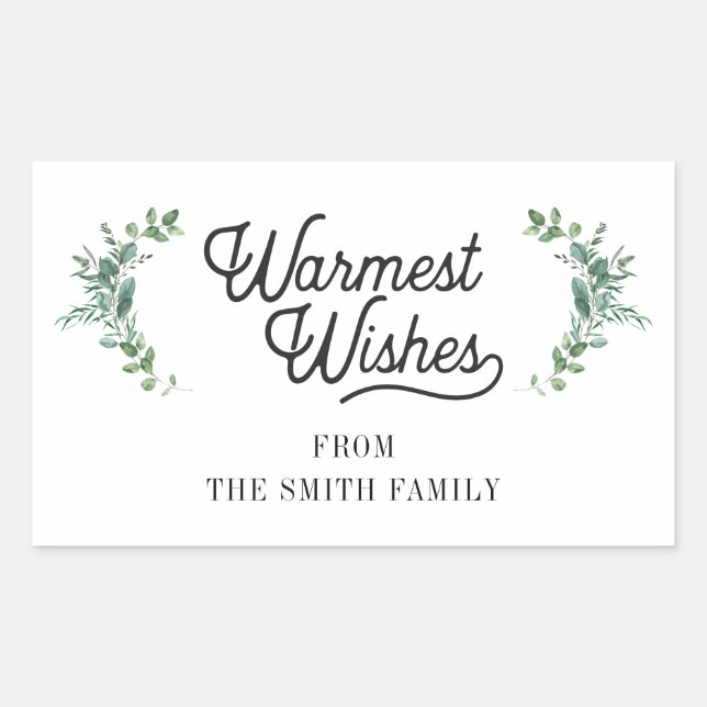 Modern Script Family Name Holiday Sticker (Front)