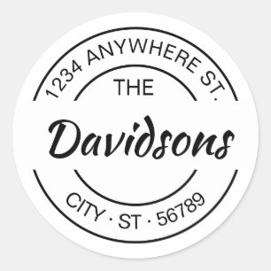 Modern Script Family Name Return Address Seal