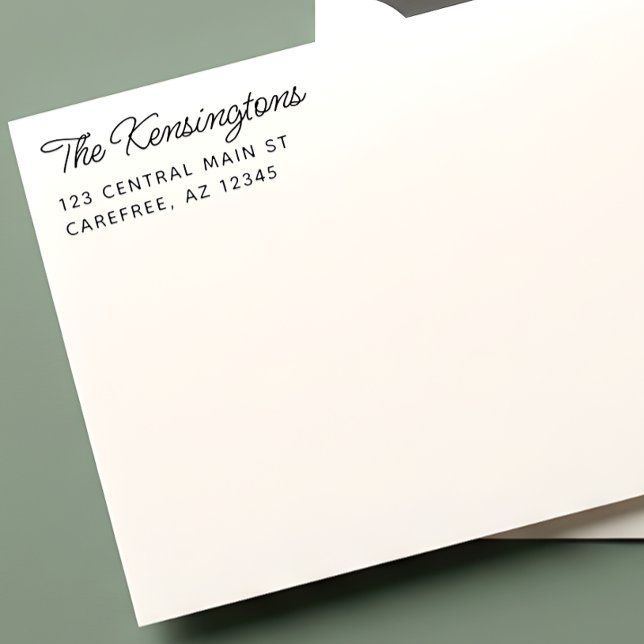 Modern Script Family Name Return Address Self-inking Stamp (Creator Uploaded)
