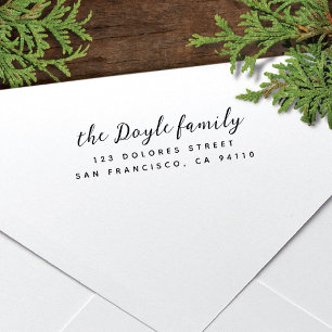 Modern Script Family Name Return Address  Self-inking Stamp