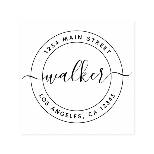 Modern Script Family Name Return Address Self-inking Stamp (Design)