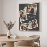 Modern Script Family Photo Collage Faux Canvas Print<br><div class="desc">Modern Script Family 4 Photo Collage Faux Canvas Print. Click the edit/personalize button to customize this design with your photos and colour preferences.</div>