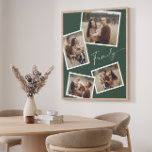 Modern Script Family Photo Collage Faux Canvas Print<br><div class="desc">Modern Script Family 4 Photo Collage Faux Canvas Print. Click the edit/personalize button to customize this design with your photos and colour preferences.</div>