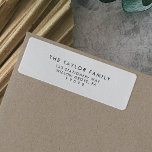 Modern Script Family Return Address Label<br><div class="desc">These modern script family return address labels are perfect for a minimalist holiday card or any personal mailing. The simple black and white design features unique industrial lettering typography with modern boho style. Customizable in any colour. Keep the design minimal and elegant, as is, or personalize it by adding your...</div>