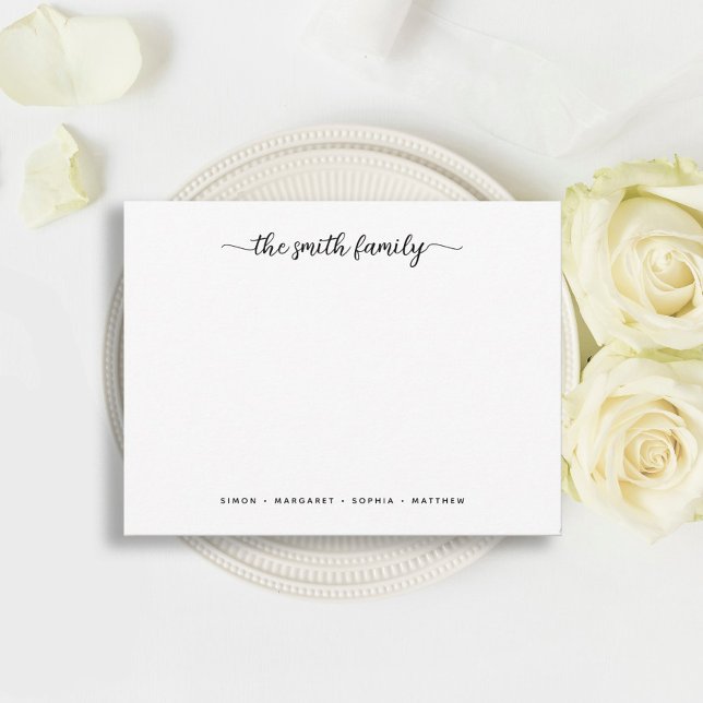 Modern Script Family Stationery Card (Creator Uploaded)